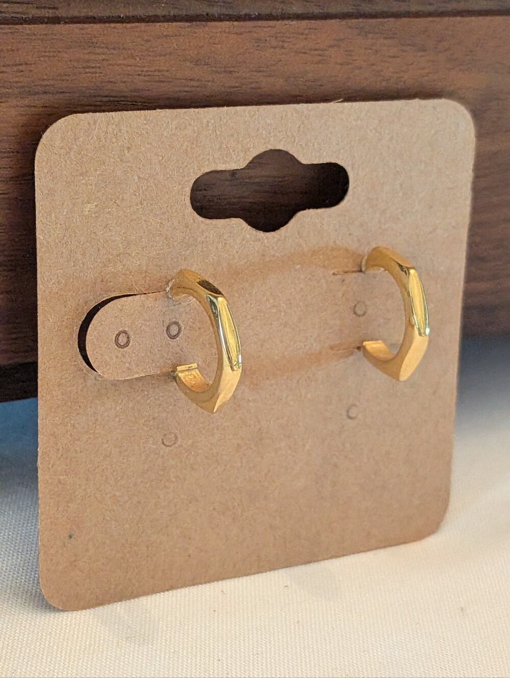 Gold-Tone Faceted Hoop Clip On Earrings - Women Jewelry